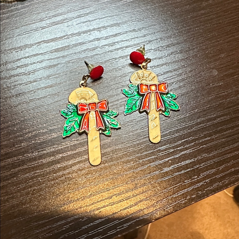 Vintage Candy Cane Earrings